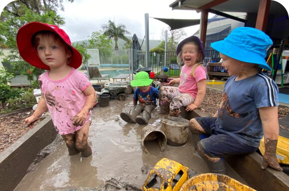 Children playing in mud