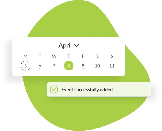 calendar in the app for your business